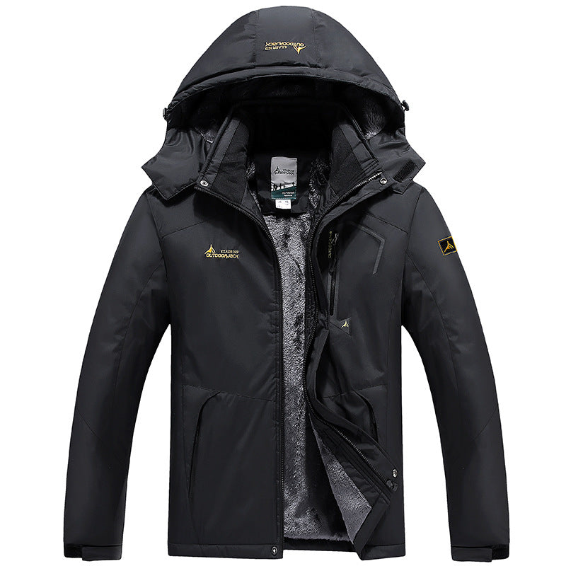 Men's multifunctional softshell outdoor jacket with fleece lining and detachable hood Chichicherry