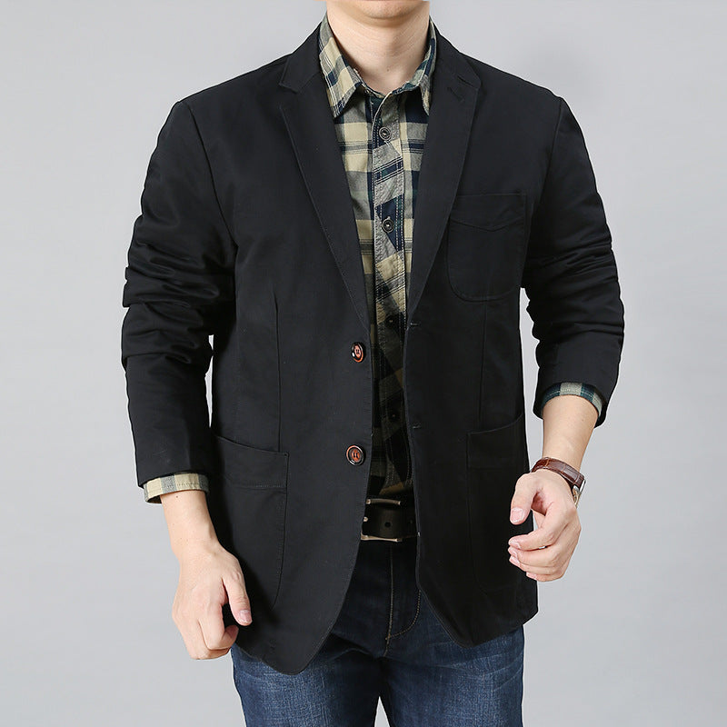 Men's lightweight cotton blazer with patch pockets and classic button closure Chichicherry