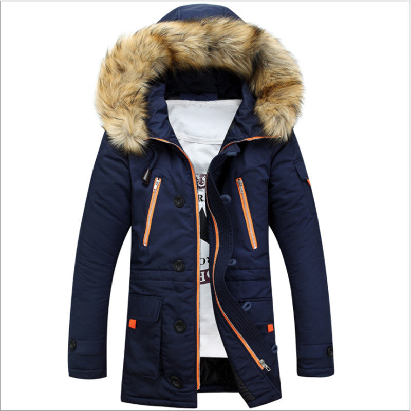 Men's winter parka with removable hood and faux fur trim Chichicherry