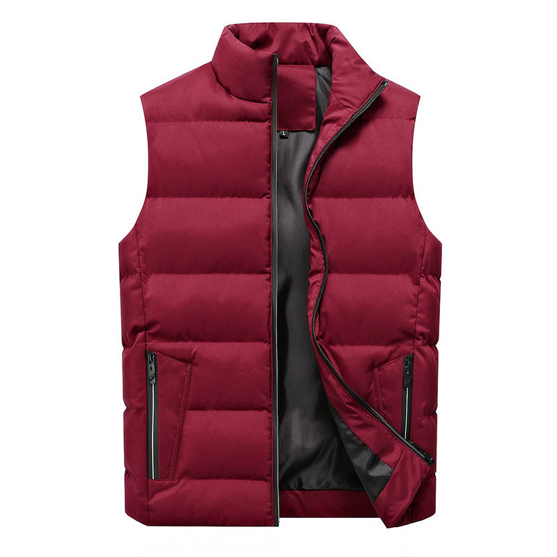 Men's Padded Quilted Vest with Thermal Insulation and Zipper Pockets Chichicherry