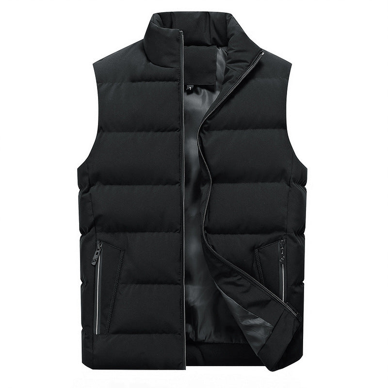 Men's Padded Quilted Vest with Thermal Insulation and Zipper Pockets Chichicherry