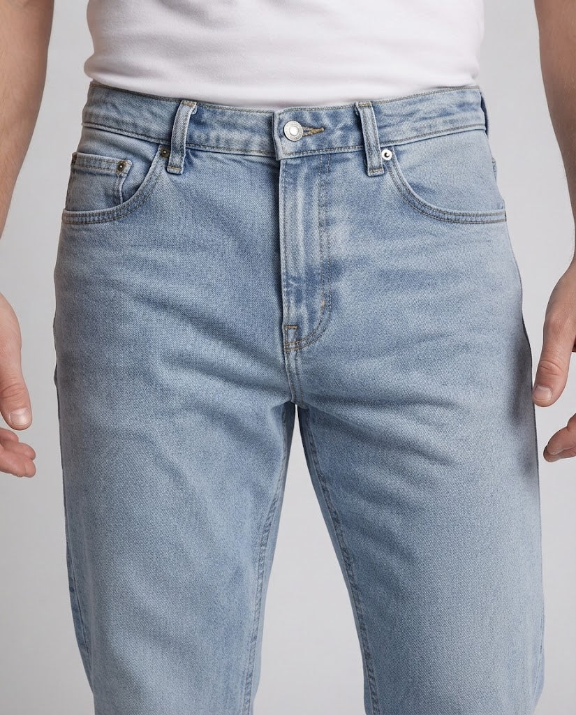 Men's Wide Straight-Leg Jeans in Baggy Look made of sturdy Denim Chichicherry