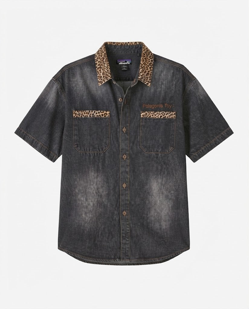 Women's Fashion Short Sleeve Denim Shirts Chichicherry