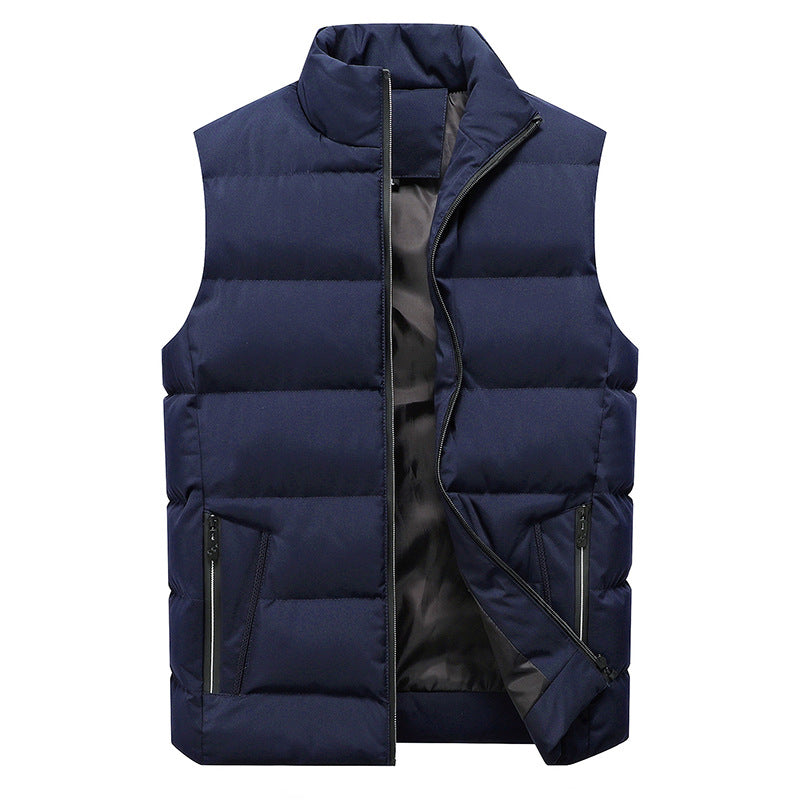 Men's Padded Quilted Vest with Thermal Insulation and Zipper Pockets Chichicherry