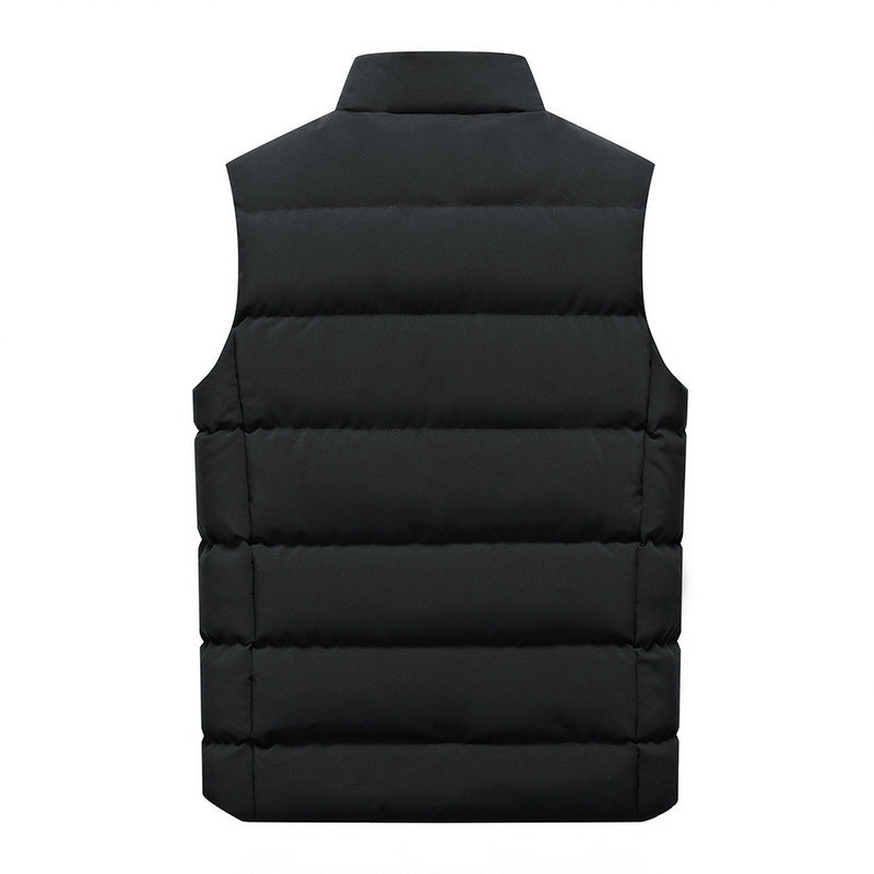 Men's Padded Quilted Vest with Thermal Insulation and Zipper Pockets Chichicherry
