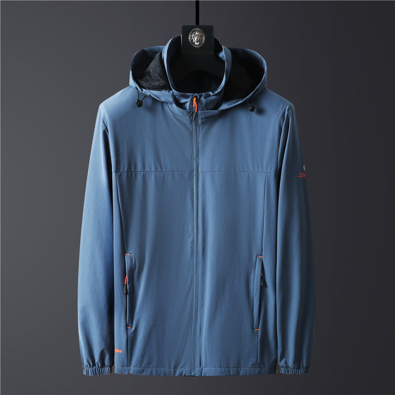 Men's Lightweight Softshell Jacket with Hood, Windproof and Breathable Chichicherry