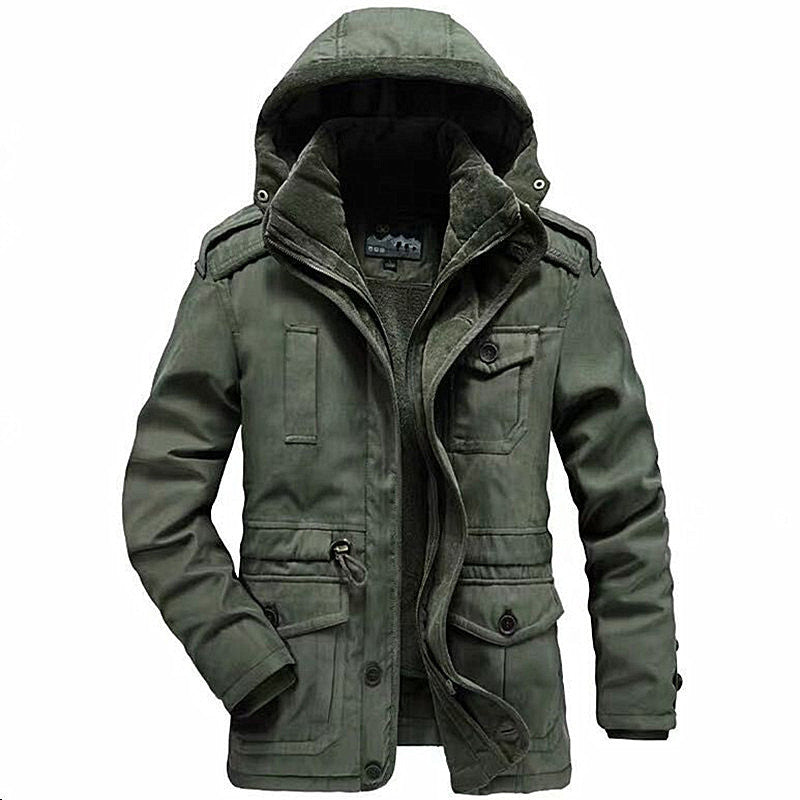 Men's winter parka with teddy lining, detachable hood, and multifunction pockets Chichicherry