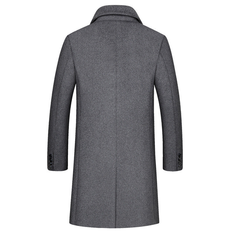 Men's classic wool blend coat with quilted thermal lining and slim silhouette Chichicherry