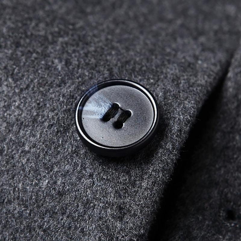 Men's classic wool blend coat with quilted thermal lining and slim silhouette Chichicherry