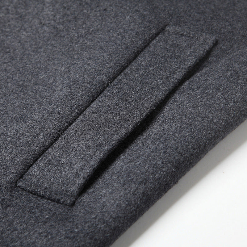 Men's classic wool blend coat with quilted thermal lining and slim silhouette Chichicherry