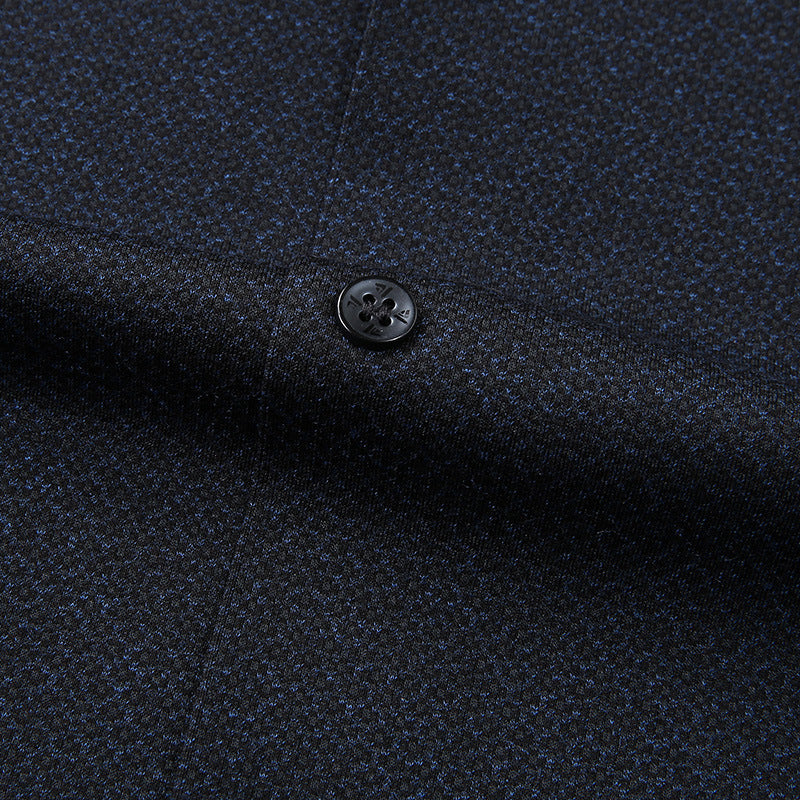 Men's Elegant Long Sleeve Shirt with Fine Texture and Classic Button Placket Chichicherry