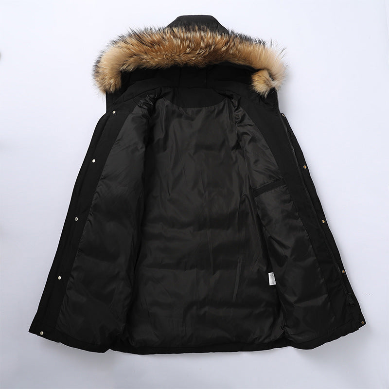 Men's Waterproof Winter Parka with Removable Faux Fur Hood and Thermal Insulation Chichicherry