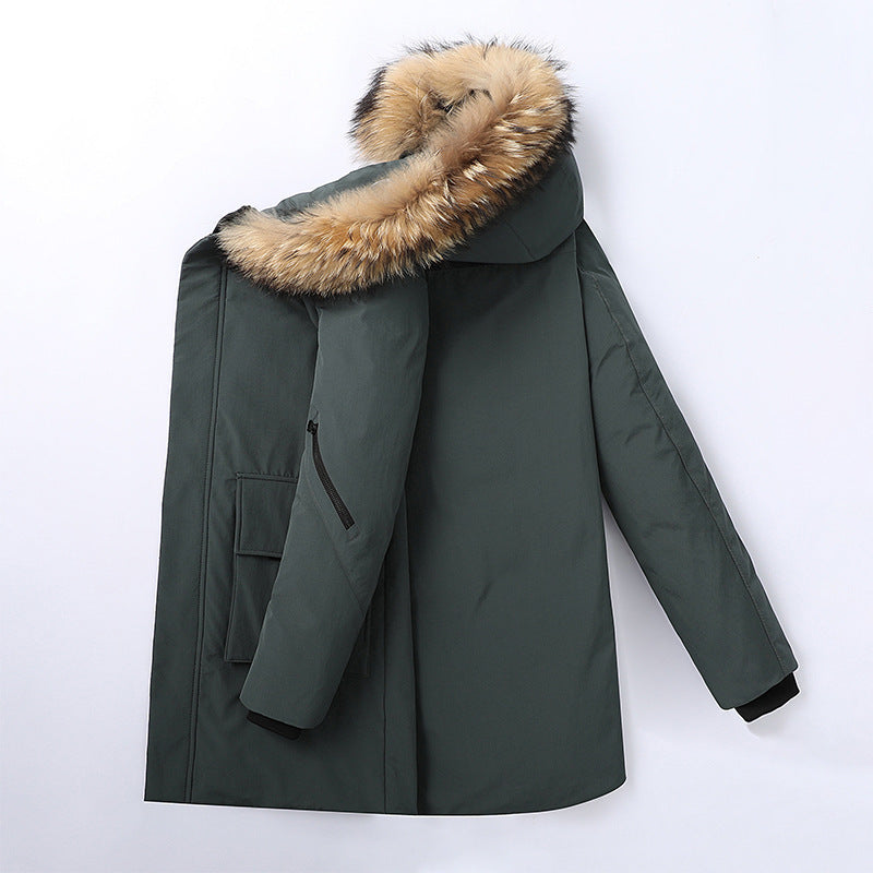 Men's Waterproof Winter Parka with Removable Faux Fur Hood and Thermal Insulation Chichicherry
