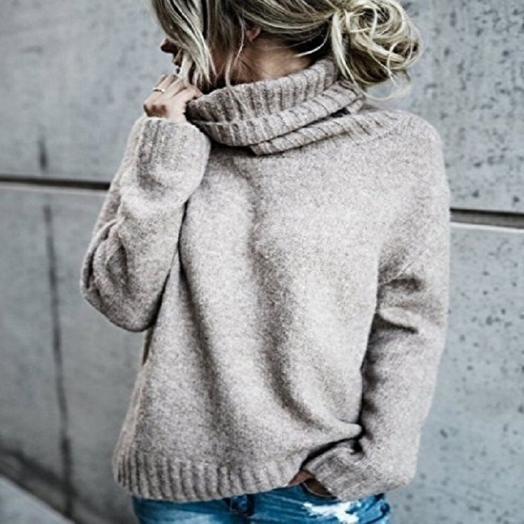 Women Oversized Cozy Turtleneck Sweater made of Fine Knit Chichicherry
