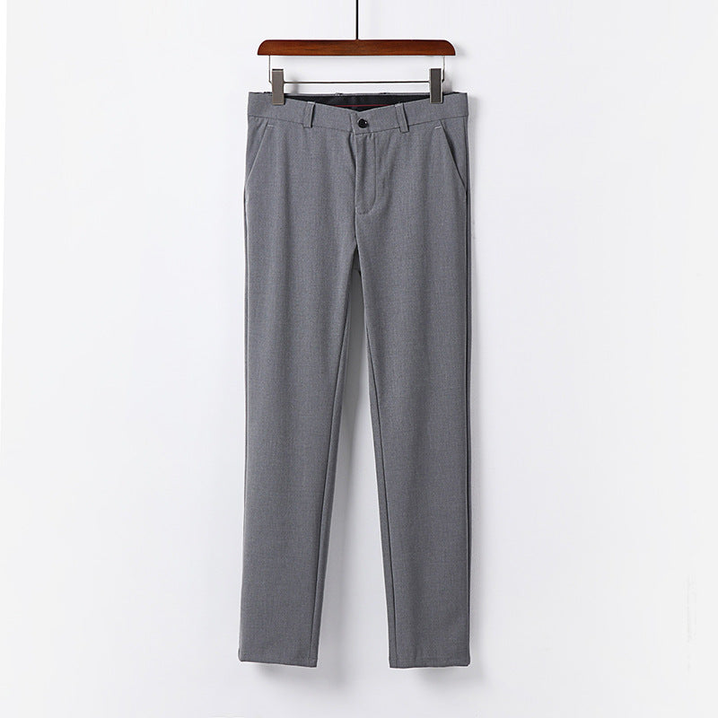Men's Elegant Slim Fit Suit Trousers with Crease and Straight Leg Chichicherry