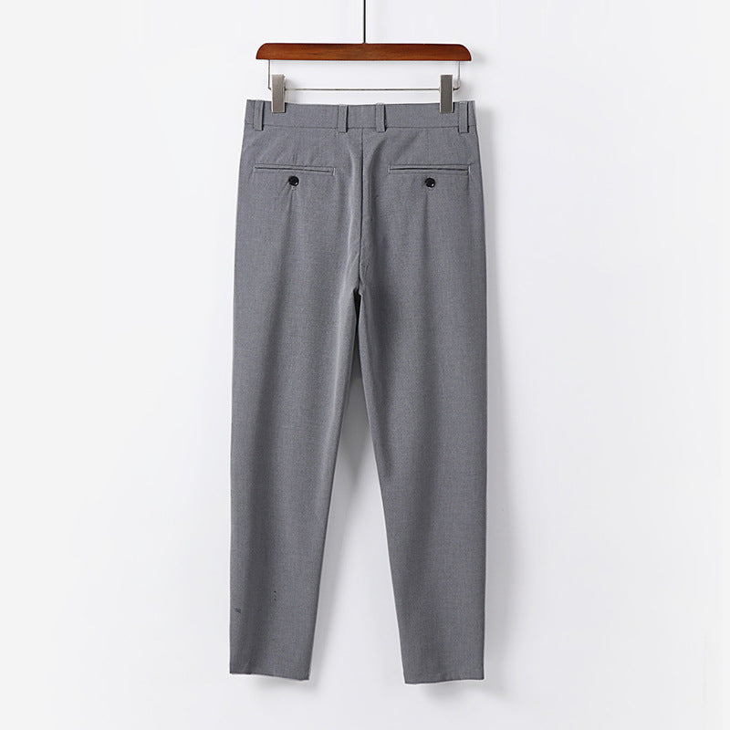 Men's Slim Chino Pants made of Stretch Cotton Blend with Slim Leg and Pleats Chichicherry