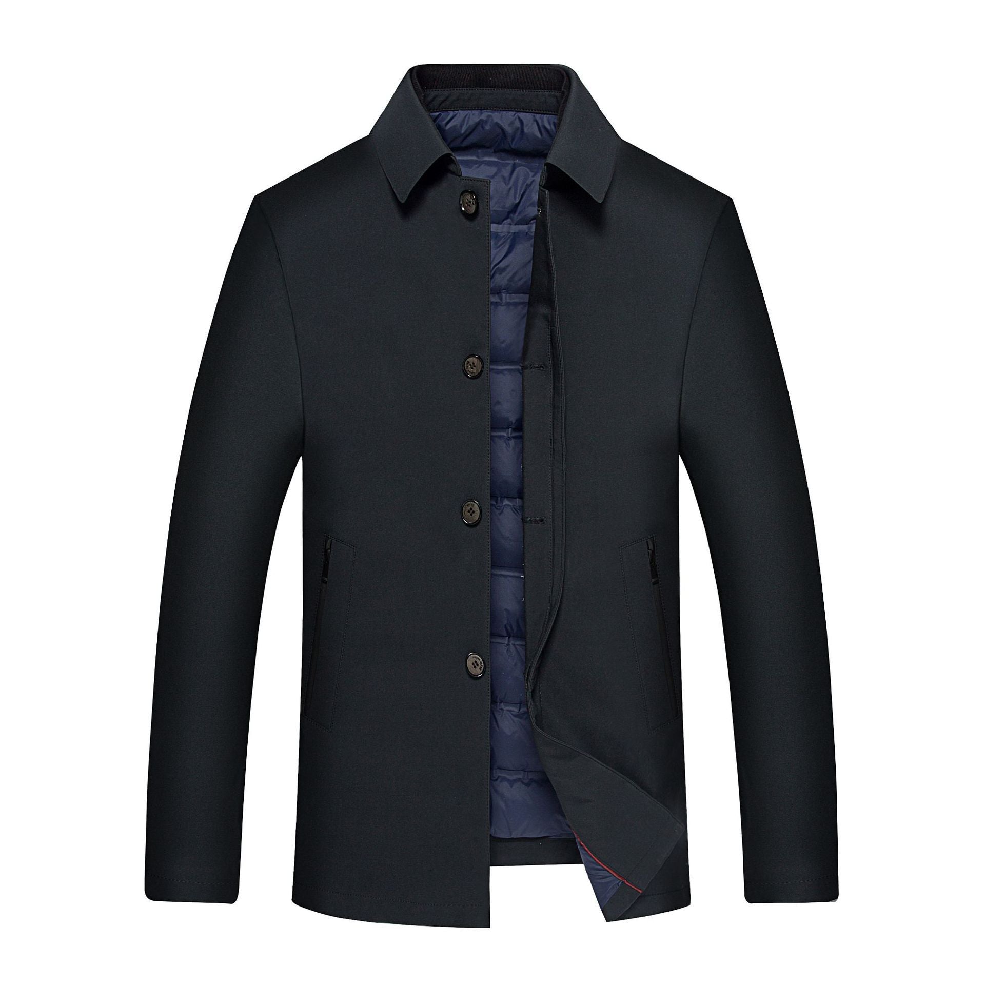 Men's elegant urban short coat with shirt collar and light insulation Chichicherry