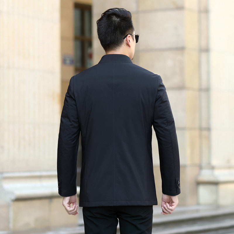 Men's elegant urban short coat with shirt collar and light insulation Chichicherry