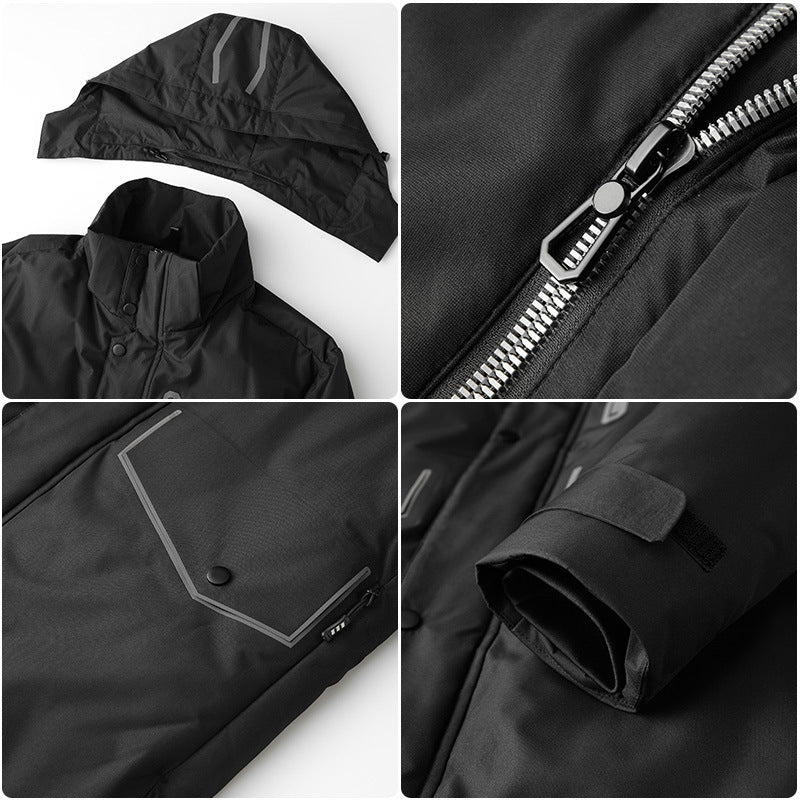 Men's Waterproof Thermal Parka with Hood and Windproof Membrane Chichicherry
