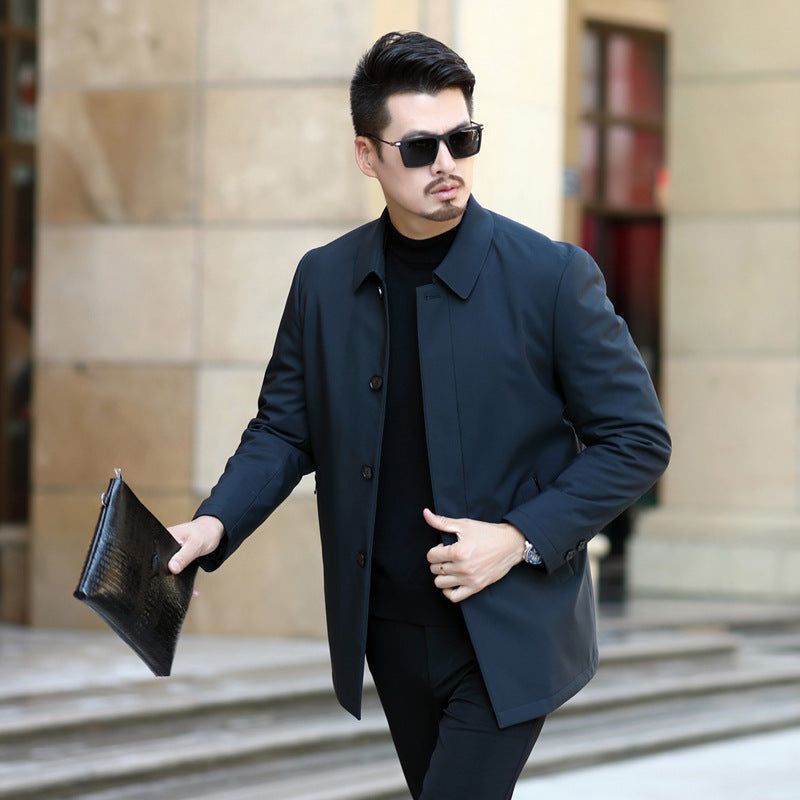 Men's elegant urban short coat with shirt collar and light insulation Chichicherry
