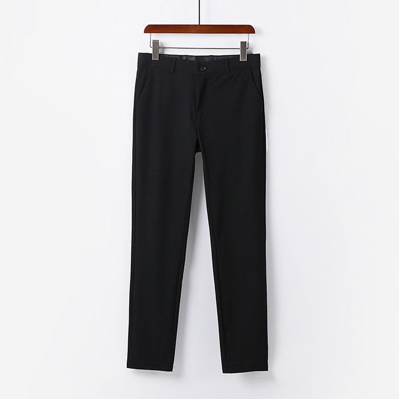 Men's Elegant Slim Fit Suit Trousers with Crease and Straight Leg Chichicherry
