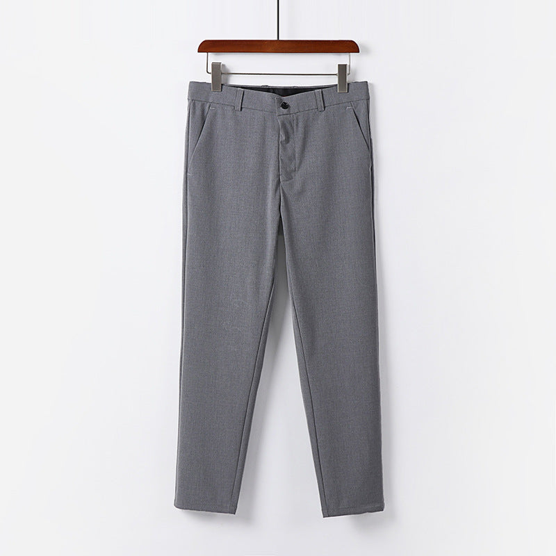 Men's Slim Chino Pants made of Stretch Cotton Blend with Slim Leg and Pleats Chichicherry