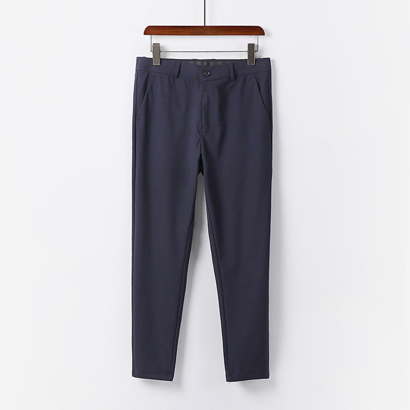Men's Slim Chino Pants made of Stretch Cotton Blend with Slim Leg and Pleats Chichicherry
