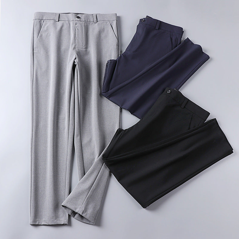 Men's Slim Chino Pants made of Stretch Cotton Blend with Slim Leg and Pleats Chichicherry