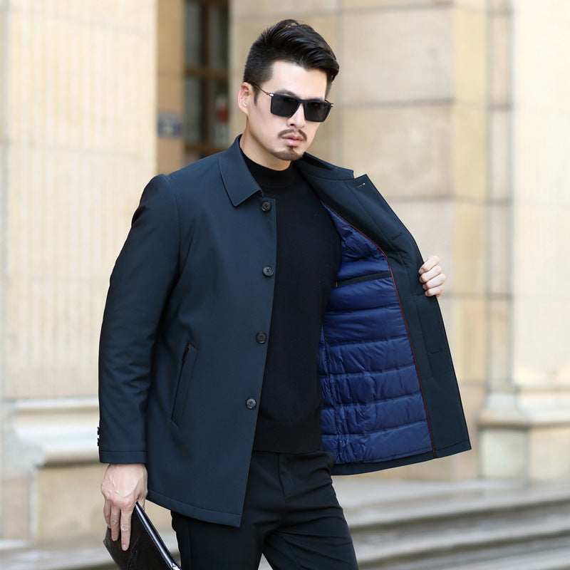 Men's elegant urban short coat with shirt collar and light insulation Chichicherry