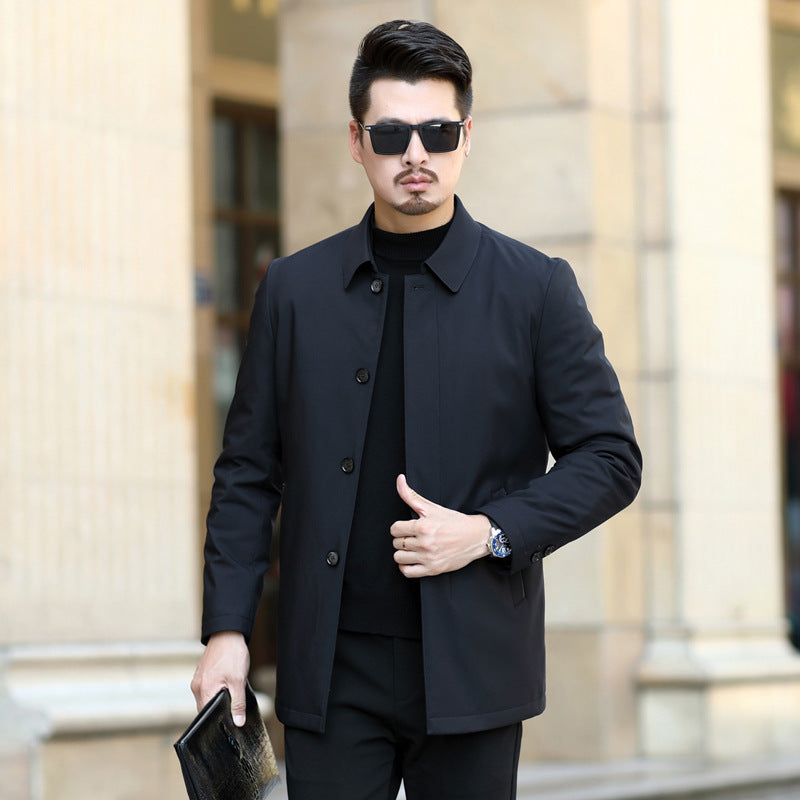 Men's elegant urban short coat with shirt collar and light insulation Chichicherry