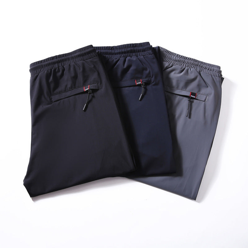 Men's Lightweight Leisure Jogging Pants with Elastic Waist, Drawstring, and Slim Leg Line Chichicherry