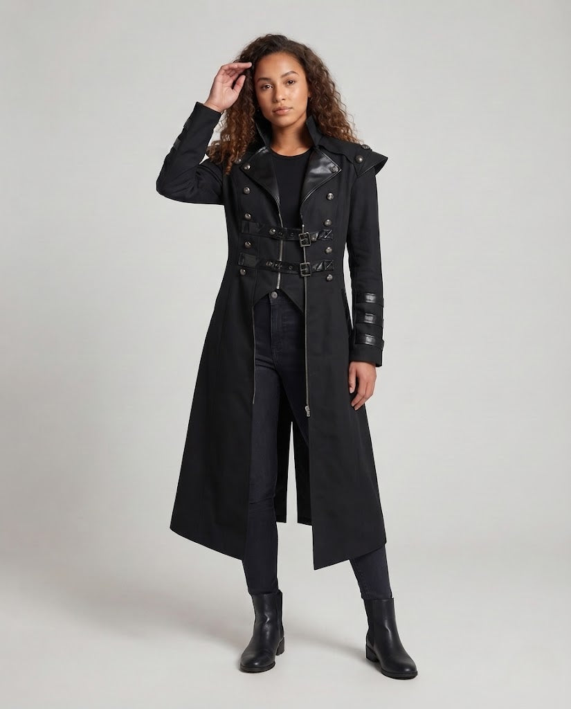 Women's Off-Shoulder Coat with Voluminous Sleeves and Decorative Accents Chichicherry