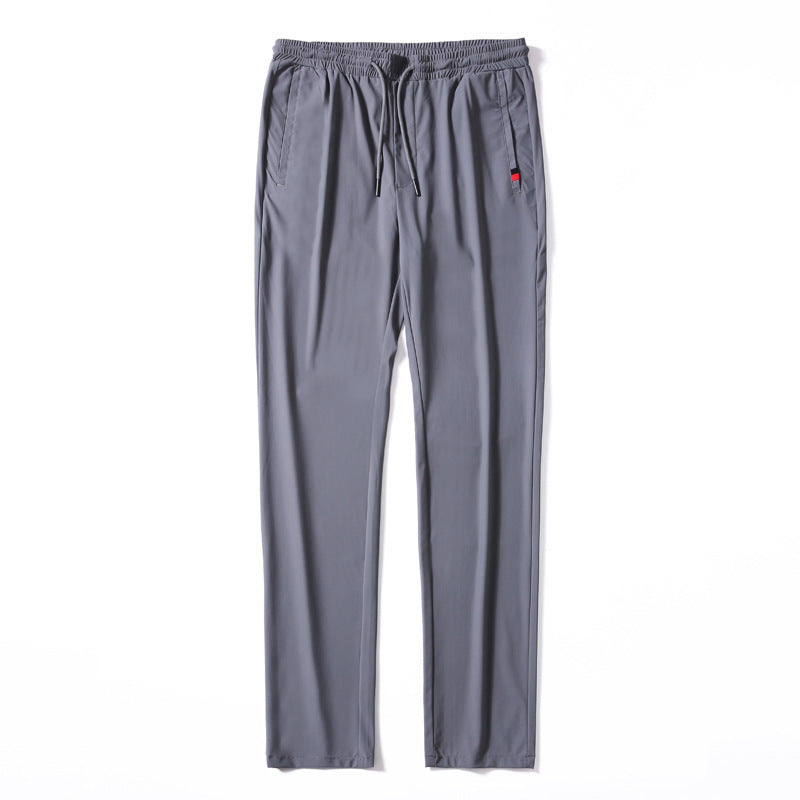 Men's Lightweight Leisure Jogging Pants with Elastic Waist, Drawstring, and Slim Leg Line Chichicherry