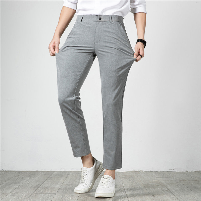Men's Slim-Fit Stretch Trousers with Narrow Ankle Length Chichicherry