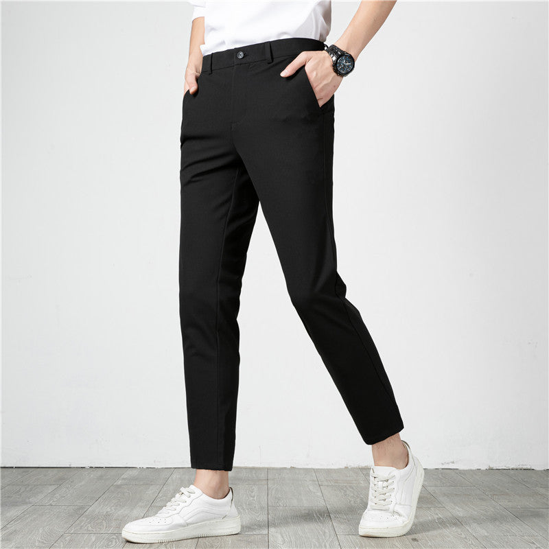 Men's Slim-Fit Stretch Trousers with Narrow Ankle Length Chichicherry