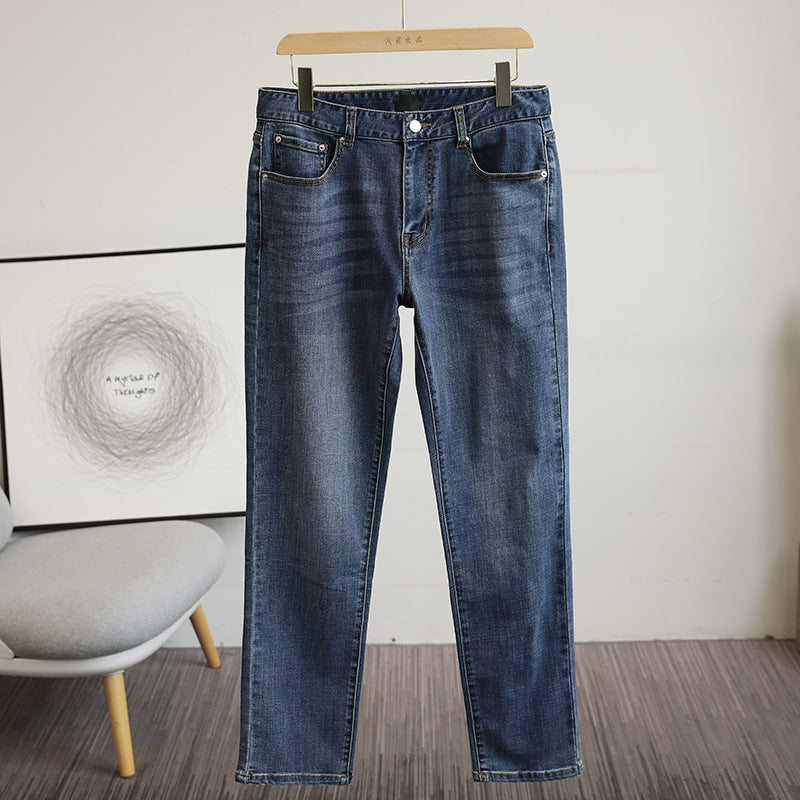 Men's straight-cut jeans made of stretch denim with five pockets and a used effect Chichicherry