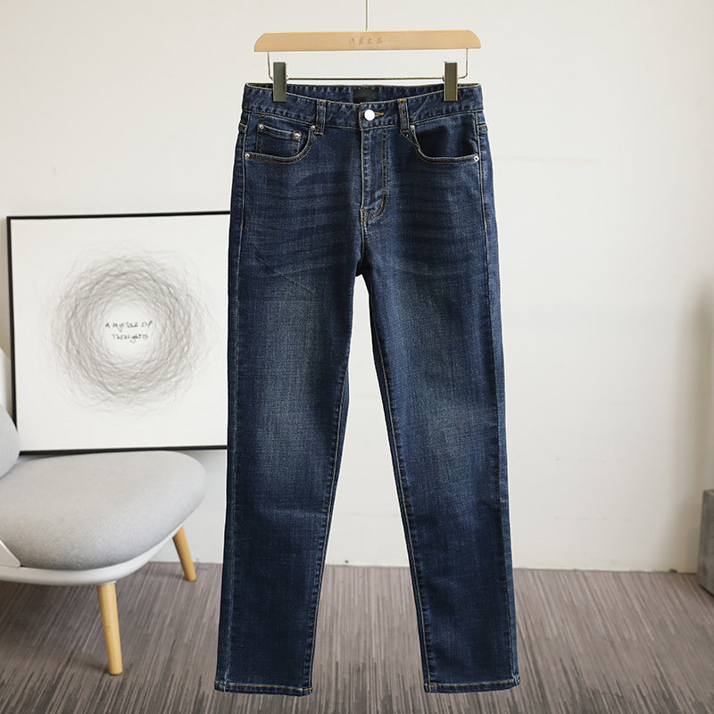 Men's straight-cut jeans made of stretch denim with five pockets and a used effect Chichicherry