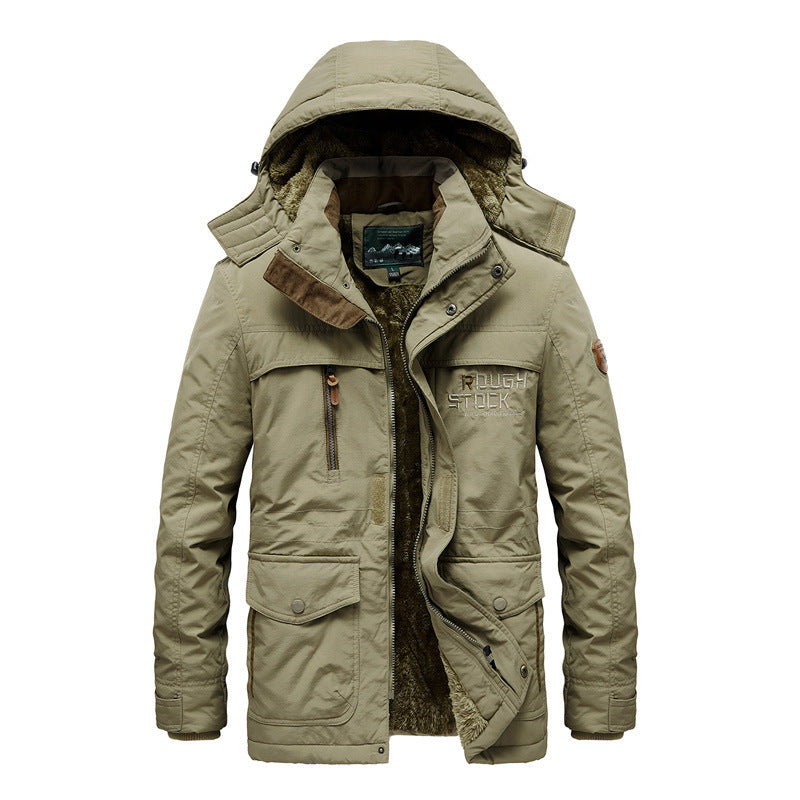Men's City-Field Parka with thermal teddy lining, windproof front placket and multifunctional exterior pockets Chichicherry