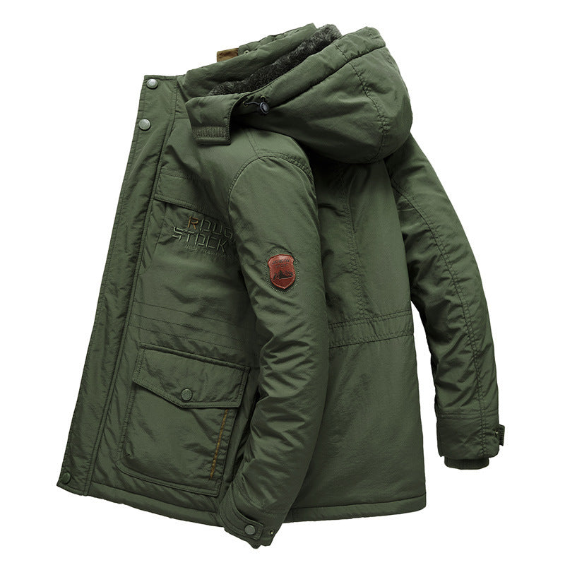 Men's City-Field Parka with thermal teddy lining, windproof front placket and multifunctional exterior pockets Chichicherry