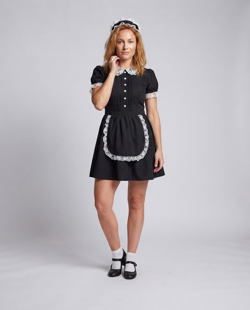 Women's costume as a playful maid with ruffles and lace details Chichicherry