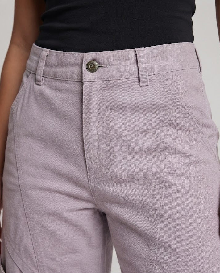 Women's loose-fitting utilitarian trousers with decorative seam panels and cargo pockets Chichicherry