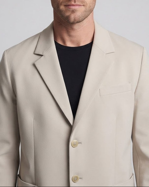 Men's Oversized Blazer with Patch Pockets and Two-Button Front Chichicherry