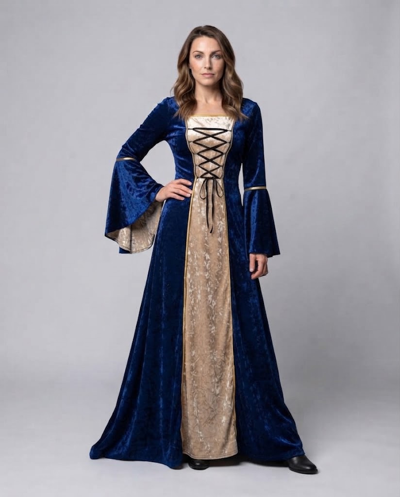 Women's elegant historical dress with flowing sleeves Chichicherry