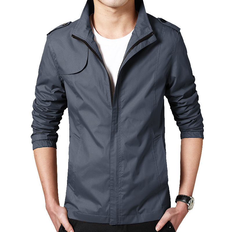 Men's Lightweight Field Blouson in Slim Fit with Stand-Up Collar and Shoulder Flaps Chichicherry