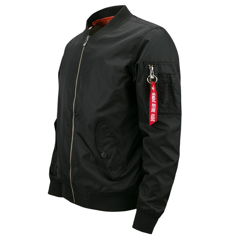 Men's lightweight quilted nylon bomber with utility arm pocket and ribbed cuffs Chichicherry