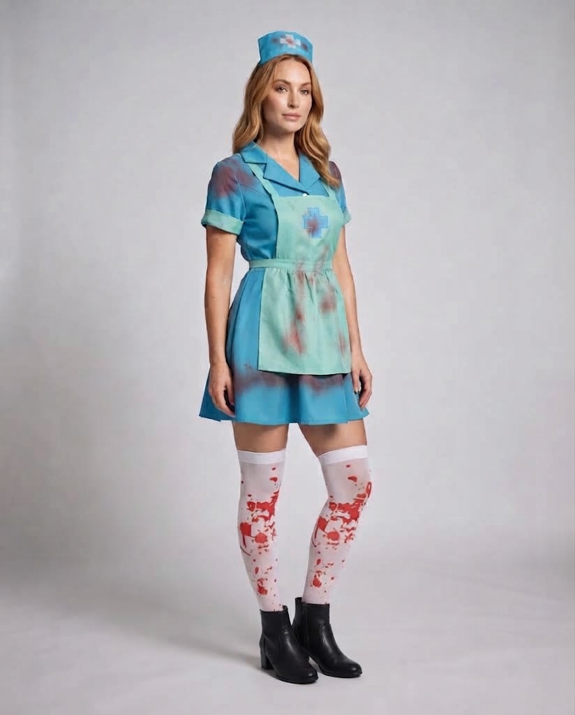 Women's Spooky Nurse Costume with Bloody Details Chichicherry