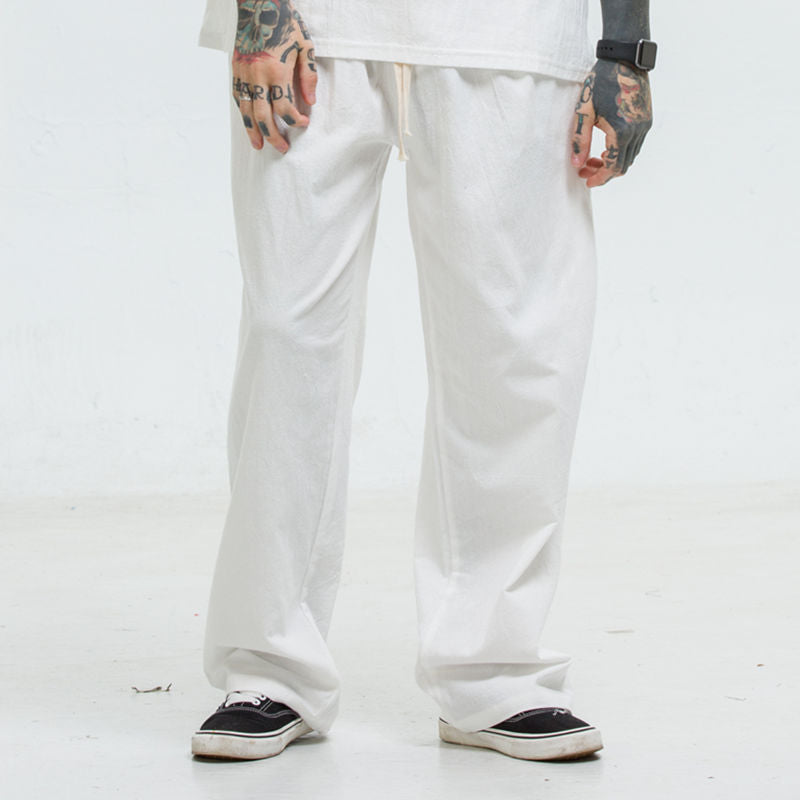 Men's loose-fitting comfort pants with straight leg and elastic band Chichicherry