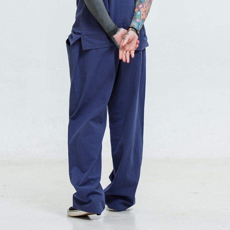 Men's loose-fitting comfort pants with straight leg and elastic band Chichicherry