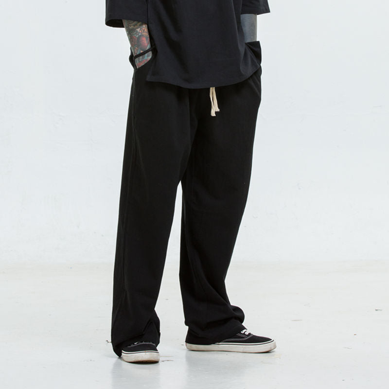 Men's loose-fitting comfort pants with straight leg and elastic band Chichicherry