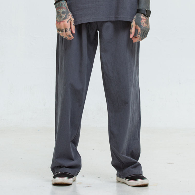 Men's loose-fitting comfort pants with straight leg and elastic band Chichicherry